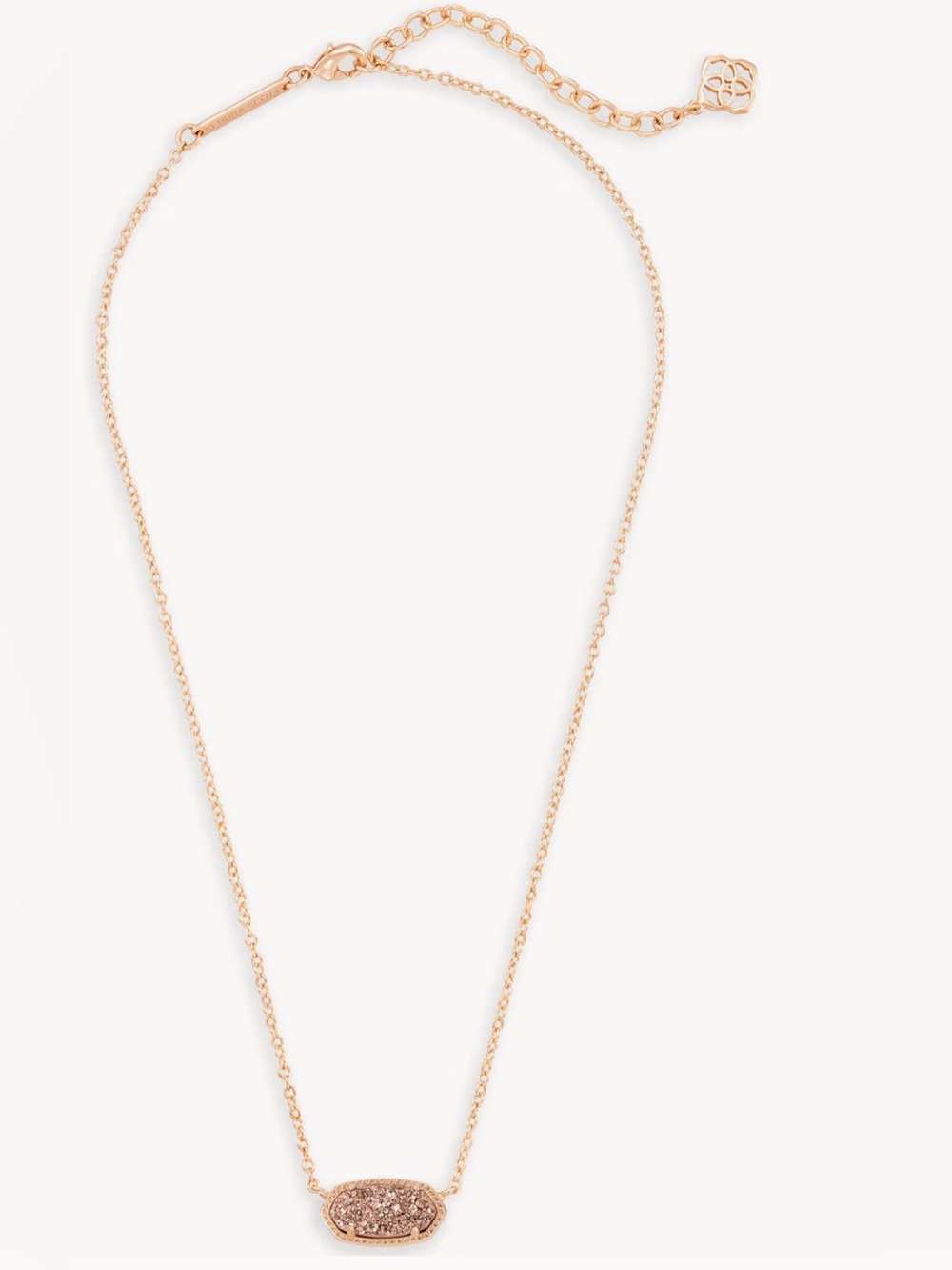 Elisa Rose Gold Pendant Necklace in Rose Gold Drusy